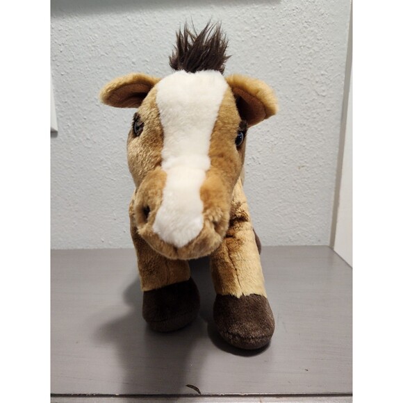 Build a Bear 16" Retired Brown and White Plush Stuffed Horse Brown Hoofs Babw - Picture 13 of 14
